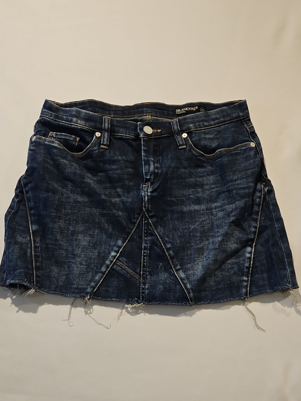 Blank NYC Indigo Wash Denim Mini Skirt 0049